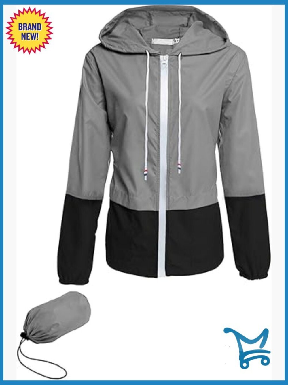 Lightweight Waterproof Rain Jacket Hooded Windbreaker Packable Outdoor